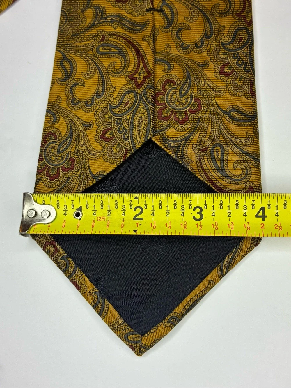 Vintage Brooks Brothers Makers Silk Tie Gold Rust Paisley Made in USA Classic